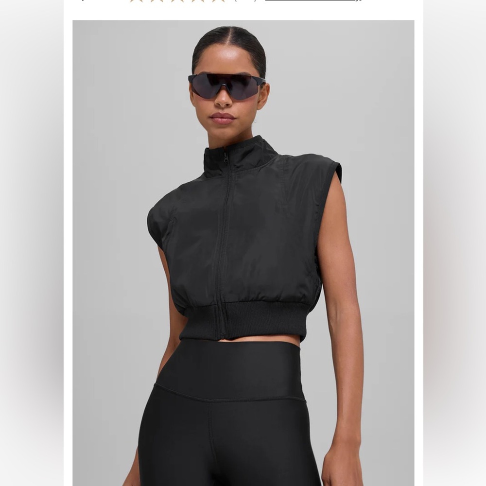 Alo In Motion Black Cropped Vest